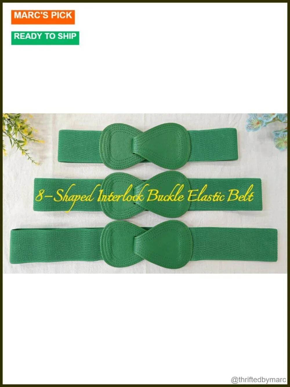 2pcs Plus Size Faux Leather Elastic Waist Belts with 8-Shaped Buckle